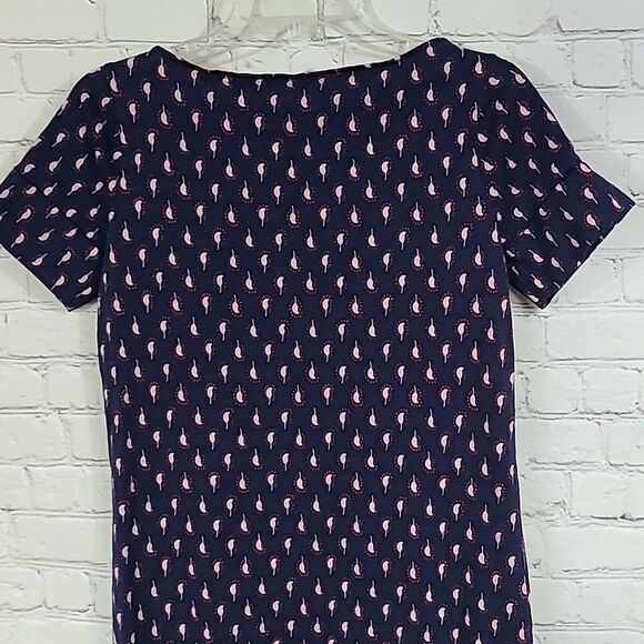 Boden Petite Darcey Jersey T-Shirt Dress Navy Cherry Red Paisley Stamp Cotton 6P - Picture 7 of 8